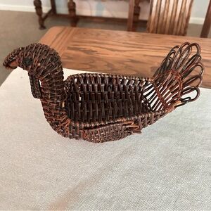 Vintage turkey Thanksgiving display centerpiece decor